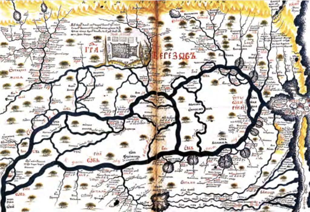 Карта города Березов в «Чертёжной книге Сибири»