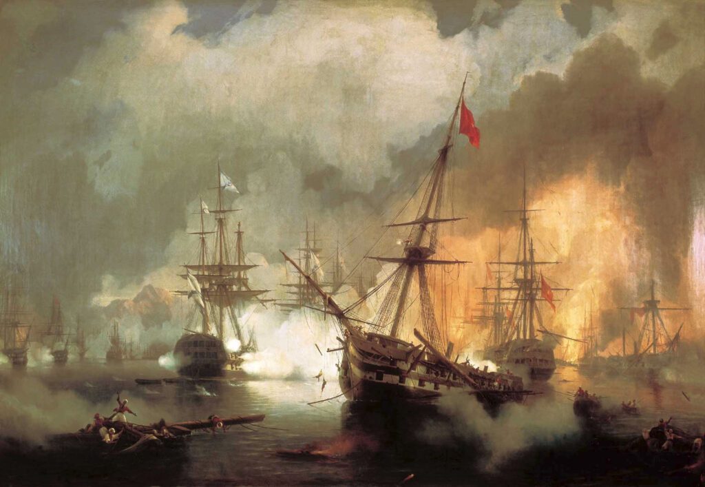 Картина Ивана Айвазовского «Сражение при Наварине»
