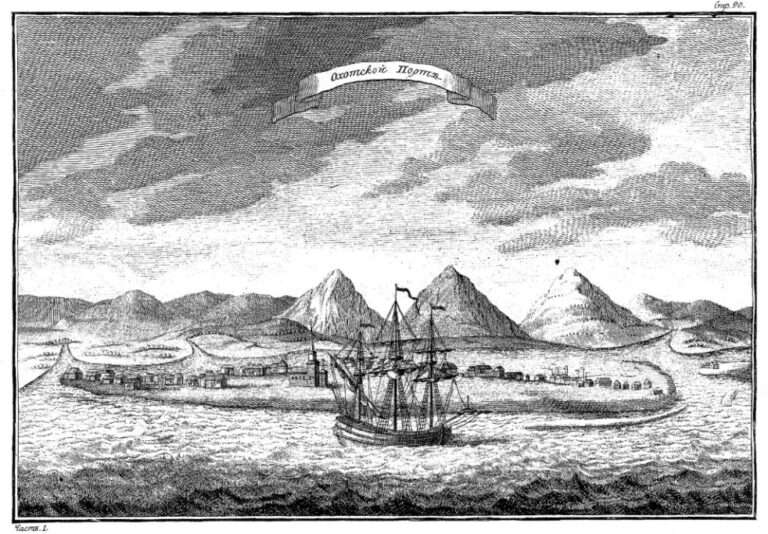 «Охотский порт» Гравюра с рисунка И.Х. Беркана