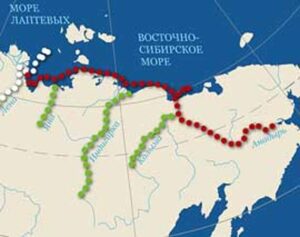 Карта похода Ленско-Колымского отряда