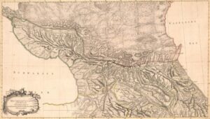 Два фрагмента «Новой карты Кавказа», составленой Гюльденштедтом «Neue  Carte  Des  Caucasus»