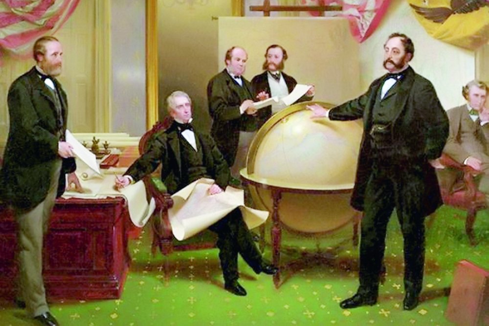 Эмануэль Лойце. Подписание договора о продаже Аляски 30 марта 1867 года