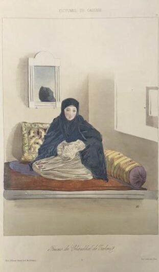 Гагарин Г.Г. Костюмы народов Кавказа. Жена Тарковского шамхала Абу-Муслим-Хана. 1845 год