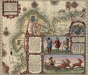 Карта первой экспедиции Баренца, составленная ван Линсхотеном. 1601 г.