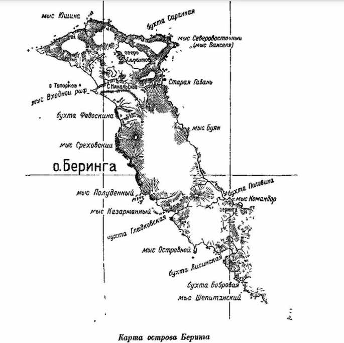 Карта острова Беринга