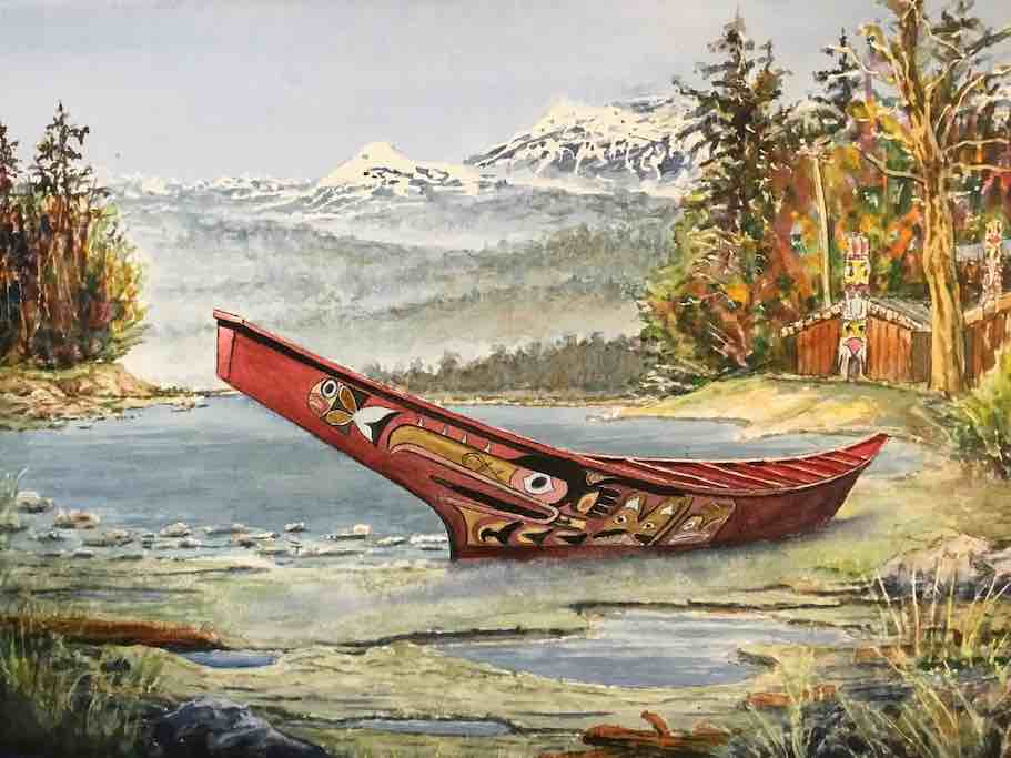 Лодка индейцев-тлинкитов