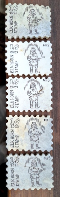 Серия марок из рога лося