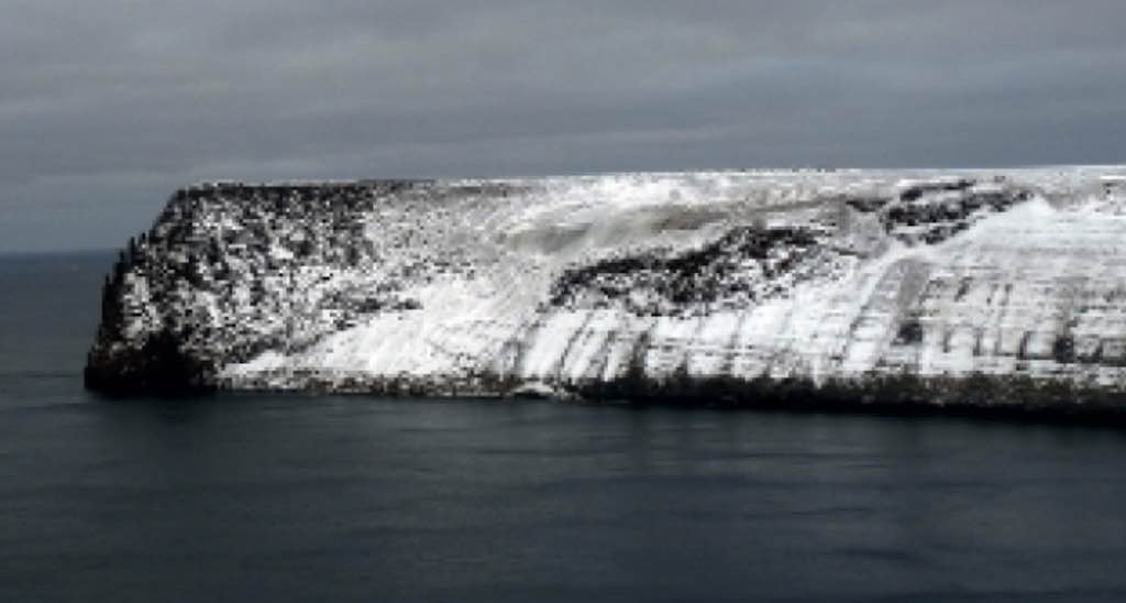 Вид на мыс Преображения острова Беннета. Фотография Н.А. Кузнецова, Морская арктическая комплексная экспедиция (МАКЭ), 2010 г