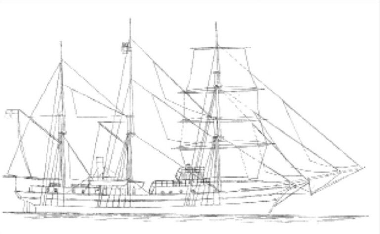 Схема яхты «Заря»