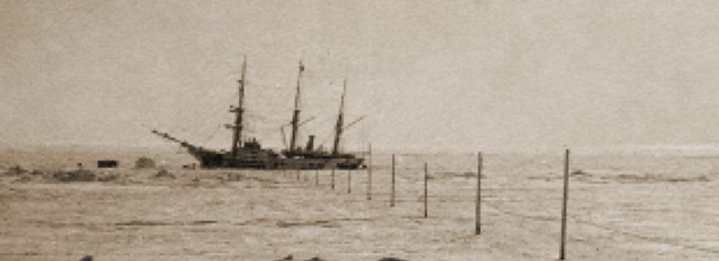 Яхта «Заря» в лагуне Нерпалах, 14 декабря 1901 г. Из фондов СПФ АРАН