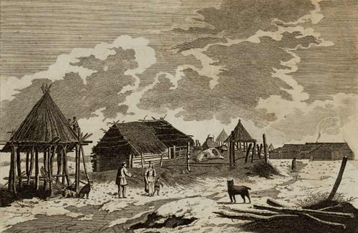 Вид на Большерецк. Конец XVIII века
